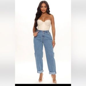 NWT Fashion Nova Mom Jeans with Elastic Waist